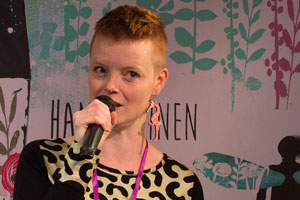 The festival hostess Päivi Haanpää, 2018. Photo by Pekka Huttunen