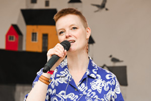 Festival hostess Päivi Haanpää, Annikki Poetry Festival 2022. Photo by Päivi Marin