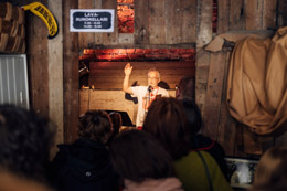 At the Stage Poetry Cellar Club. Photo by Eino Ansio.